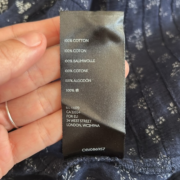 Maeve Anthropologie Floral Navy Blue Women's Long Sleeved Top Size Large P - Picture 11 of 11